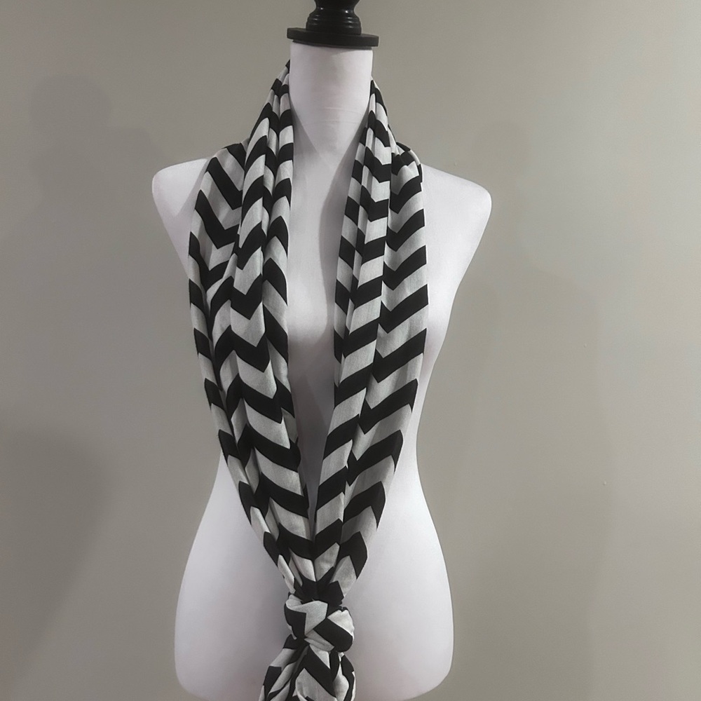 Chevron Black and White Infinity Scarf